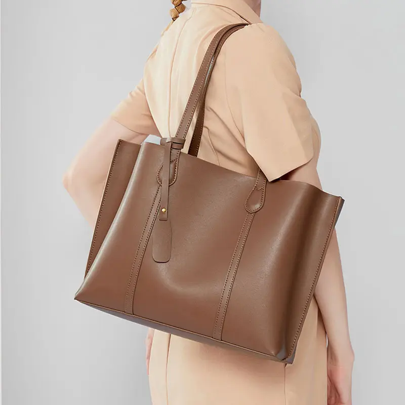 Fashionable stylish bags women 2022 new designer tote female large genuine leather shoulder bag handbags