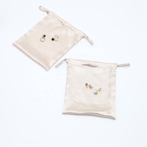 Custom Embroidery Silk <b>Drawstring</b> Makeup Lipstick Jewelry Gift Dust Bag Hair Wig Underwear Packaging Silk Satin <b>Pouch</b> - Product Image 2