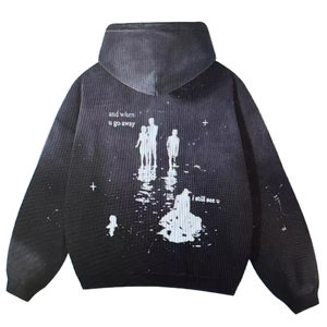 High Street Cool <span class=keywords><strong>Guy</strong></span> Hoodie 100% Coton Gradient Design Trendy INSYN Washed Damage Effect Thick Ink-Sparyed Hommes Femmes - Product Image 4