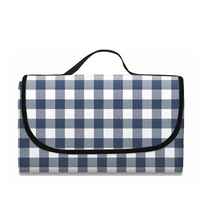 Grande tapis de pique-nique d'extérieur en tissu Oxford, dessus en tissu doux, fond composite ultrasonique imperméable, pliable, couverture de camping, logo personnalisé