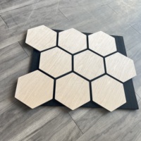 Panneau acoustique décoratif auto-adhésif en MDF perforé hexagonal, décoration intérieure en bois, panneaux muraux, Akoestische Panelen