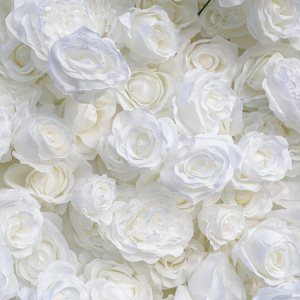 순수한 흰색 패브릭 배경 시뮬레이션 장미 벽 리셉션 지역 연회 이벤트 장식을위한 우아한 웨딩 사진 부스 - Product Image 4