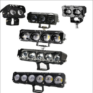 LKT Mini phare de travail à lentille à quatre yeux Projecteurs de moto avec phare à LED Ampoule DRL pour voiture camion SUV ATY - Product Image 1