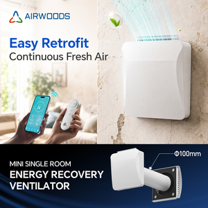 Ventilation mécanique contrôlée (<span class=keywords><strong>VMC</strong></span>) avec récupération de chaleur, ventilateur F7 MERV13, montage mural, climatiseur pour maison passive, qualité de l'<span class=keywords><strong>air</strong></span> - Product Image 1