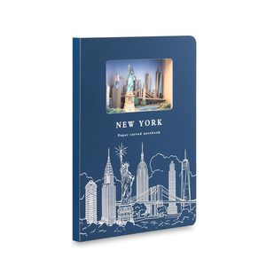 Carnet à couverture rigide à grille de points (120 pages) avec découpe 3D de paysage urbain de New York, Statue de la Liberté et Pont de <span class=keywords><strong>Brooklyn</strong></span> - Product Image 1