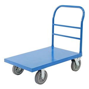 Chariot industriel à plate-forme robuste de 1 tonne pour le transport de marchandises OEM pliable à quatre roues PU personnalisable - Product Image 3