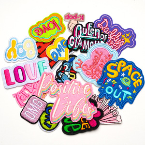 <span class=keywords><strong>Patch</strong></span> brodé à la machine en rayonne et polyester avec lettres anglaises, <span class=keywords><strong>thermocollant</strong></span>, pour accessoire vestimentaire et badge de vêtement - Product Image 4