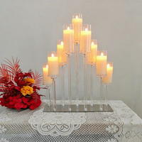 Candélabre moderne de luxe en plastique à 8/10 têtes, bougeoirs électroniques écologiques, centre de table pour mariages et événements