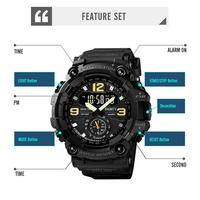 Montre-bracelet électronique à quartz LED SKMEI 1637 pour homme, mouvement sportif, double affichage analogique, montre sport pour homme et garçon, Reloj Montre