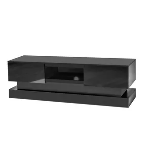 2024 New Design Modern Living Room Furniture Wooden Tv Stand with LED Light wholesale