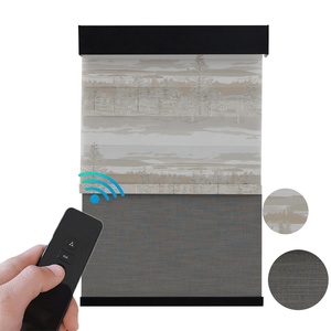 Fernbedienung Elektrische intelligente Doppel rollos billige Stoffs chirme Innen Doppels ch ichten Rollläden für Fenster - Product Image 2