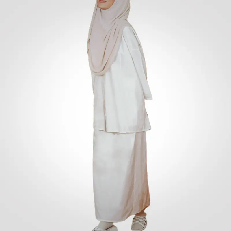 SIPO Eid 2024 RayaมาเลเซียมุสลิมWoman 100% Cottonลูกเรือคอปักแขนพร้อมกระเป๋าชุดโมเดิร์นBaju Kurung