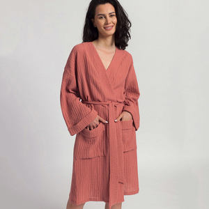 Autunno pigiama a maniche lunghe Cardigan a doppio strato di garza pigiama <span class=keywords><strong>da</strong></span> <span class=keywords><strong>donna</strong></span> a <span class=keywords><strong>casa</strong></span> <span class=keywords><strong>felpa</strong></span> allentata all'ingrosso - Product Image 1
