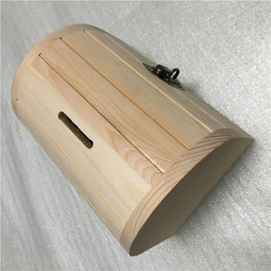 Caja de Madera Antigua sin Terminar, Cofre del <span class=keywords><strong>Tesoro</strong></span> Pirata, Caja de Ahorro de Dinero con Cerradura y Llave para Niños y Adultos - Product Image 3