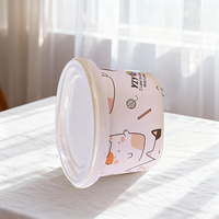 Boîte en plastique ronde pour chocolat, yaourt, fromage, en PP blanc, avec couvercle, recyclable