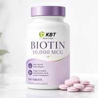Fabricant de compléments alimentaires OEM ODM sur mesure, comprimés de biotine et de collagène hydrolysé, comprimés de biotine 10000 mcg, étiquetage privé