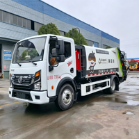 Camion à ordures compacteur Dongfeng Dolica 4x2, 6,5 mètres cubes, camion à ordures à bras oscillant pour le transport des ordures urbaines en sous-sol