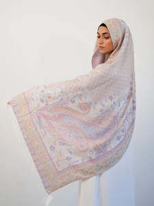 Chal de Cachemira Jacquard Personalizado de Alta Calidad Yomo para <span class=keywords><strong>Mujer</strong></span>, Estilo Étnico Paisley, Chal Tradicional con Borlas - Product Image 1