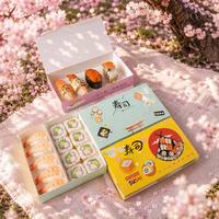 Boîte à sushi en papier kraft écologique Torii Gate, finition mate, laminage UV, conteneur jetable à emporter, logo personnalisé OEM, vente en gros alimentaire