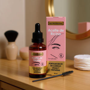 Aceite de Ricino Profesional Mix 50ml, Fortalecedor de Pestañas, Cabello y Cejas con Aplicador - Product Image 3
