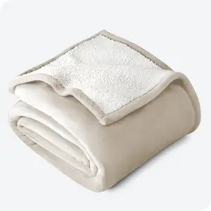 Superweiche anpassbare doppelschicht-Flannell-Sherpa-Decken 100% Polyester Plüsch-Wirf-Flannelldecken für alle Jahreszeiten