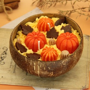 Velas Aromáticas LANJO con Forma de Calabaza y Naranja para Otoño, Acción de Gracias y Diwali, Hechas a Mano en Frascos de Vidrio para Decoración del Hogar - Product Image 5