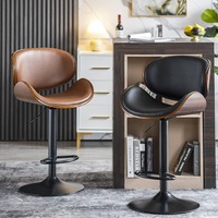 Chaise de bar de luxe européenne, pivotante et réglable en hauteur, en acier inoxydable, style luxe léger, pour la maison et le comptoir d'accueil