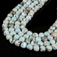 Perles Larimar naturelles de haute qualité brins 6Mm 8Mm pièce perles rondes lisses 10Mm Bracelets Larimar perlés