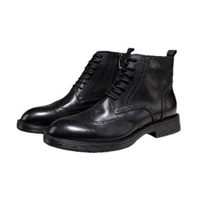 Botas de Cuero Genuino de Alta Calidad con Punta Cuadrada y Suela de Goma Antideslizante para Uso en Oficina y Casual, Todas las Temporadas - Product Image 5