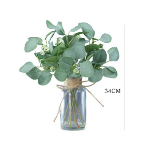 Bonsái Artificial de Eucalipto Ruilisi de 34 cm, Flor de Seda Verde, Decoración para el Hogar, Decoración para Bodas - Product Image 5