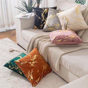 Nordique Ins marbre motif or en relief luxe velours jeter taie d'oreiller canapé-<span class=keywords><strong>lit</strong></span> maison déco housse de <span class=keywords><strong>coussin</strong></span> oreillers et coussins - Product Image 1