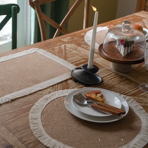 <span class=keywords><strong>Chemin</strong></span> de <span class=keywords><strong>Table</strong></span> tissé en lin de Style rétro bohème américain Bubaba pour un usage domestique-pour les mariages de noël tapis de <span class=keywords><strong>Table</strong></span> en <span class=keywords><strong>Jute</strong></span> en gros - Product Image 5