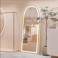 Miroir pleine longueur arqué d'approvisionnement d'usine avec miroirs sur pied à led miroir LED à lumière réglable Smart Touch