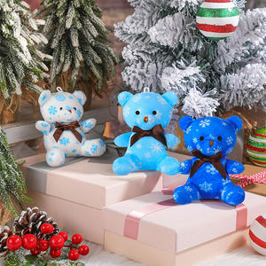 V292 Ours en peluche personnalisés de haute qualité, cadeaux en vrac, <span class=keywords><strong>flocon</strong></span> de neige d'hiver, forme de cœur, animaux en peluche bleus, petits ours en peluche en gros - Product Image 3