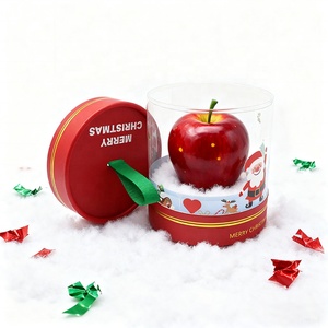 Biodegradable Customized <b>Round</b> Cylinder <b>Box</b> Paper Tube Packaging Food-grade PET for Christmas <b>Gift</b> Apple Candy Chocolates Candle - Product Image 1