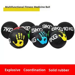 כדור רפואי מגומי מלא, ידידותי לסביבה, יוניסקס, לאימוני כושר ביתיים, לאימון אישי, משקולות חופשיות לגב ולבטן, דגם שנה אחת - Product Image 6