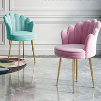 Chaises de salle à manger en velours rose, décoration de restaurant moderne nordique, 20 pièces