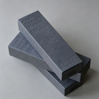 Boîte en carton personnalisée avec logo, emballage pliable, carton d'affichage gris anthracite, gaufrage pour cosmétiques