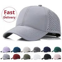 Gorra de Béisbol Deportiva Premium de 6 Paneles, Transpirable, con Orificios Cortados con Láser, Impermeable, de Secado Rápido, 100% Poliéster