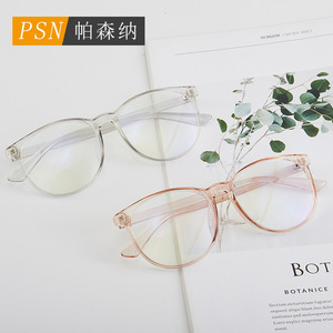 แว่นตาออพติคอลทรงกลมใสสำหรับผู้หญิง ป้องกันแสงสีฟ้า รุ่น 2056 กรอบใส น้ำหนักเบา - Product Image 3