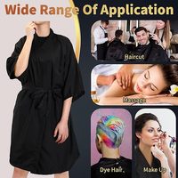 Capa de Peluquería con Logotipo Personalizado, MOQ Bajo, Bata de Barbería y Spa, Kimono de Poliéster con Bolsillo para Clientes de Salón de Belleza