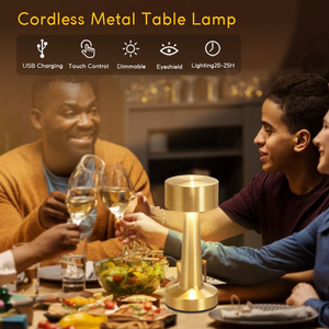 Lampes de chevet LED de luxe à commande tactile, rechargeables, sans fil, lampe de table pour bar, restaurant, lampe de bureau LED portable à intensité variable - Product Image 4