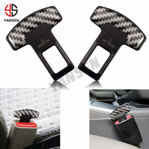 Boucle <span class=keywords><strong>de</strong></span> <span class=keywords><strong>ceinture</strong></span> <span class=keywords><strong>de</strong></span> siège <span class=keywords><strong>de</strong></span> voiture en Fiber <span class=keywords><strong>de</strong></span> carbone, mm, boucle d'alarme, bouchon, Clip d'avertissement, prise - Product Image 2
