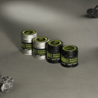 Vente en gros Petites boîtes à thé personnalisées Mini boîte en or ronde 20g 30g Boîtes à matcha Boîtes en métal pour le stockage de la poudre