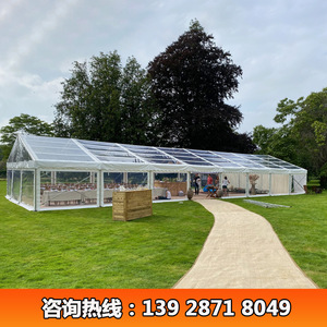 Tente de réception extérieure en tissu PVC, structure en alliage d'aluminium, toit transparent, construction modulaire, utilisation quatre saisons pour mariages et événements - Product Image 3