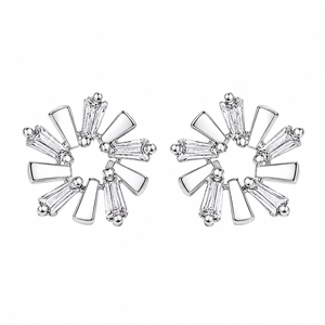 Orecchini a perno con fiore, stile Princess Cut, accessori per l'orecchio da indossare tutti i giorni - Product Image 2