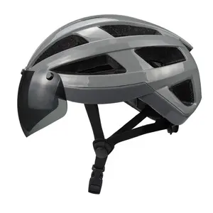 头盔自行车CE成人自行车头盔碳纤维PC一体成型青年成年男子女子赛车越野头盔自行车