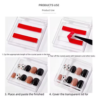Manucure anti-poussière ongles conseils conteneur de stockage bijoux plateau transparent boîtes d'affichage appuyez sur la boîte d'emballage des ongles
