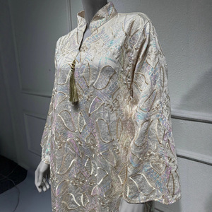 Abito da Sera Etnico per Donne Musulmane, Ricamato con Paillettes, Abbigliamento alla Moda ------ # Abaya, Caftano, Tunica, Vestito Modesto Etnico - Product Image 1