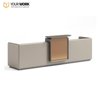 Bureau d'accueil moderne en bois - Polyvalent, en MDF, pliable, hauteur réglable, tiroirs verrouillables pour hôtel, école, bureau, centre commercial et usage domestique ou en bar